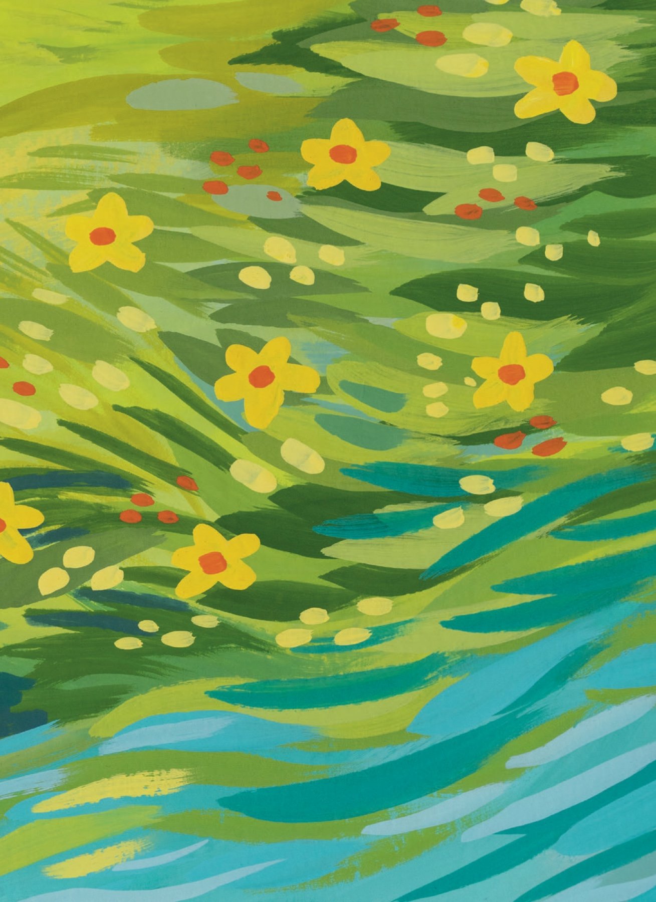 A Beautiful Year in Prayer: Hardcover edition, tip-in artwork for the cloth case, jacket artwork by Rachel Yumi Chung