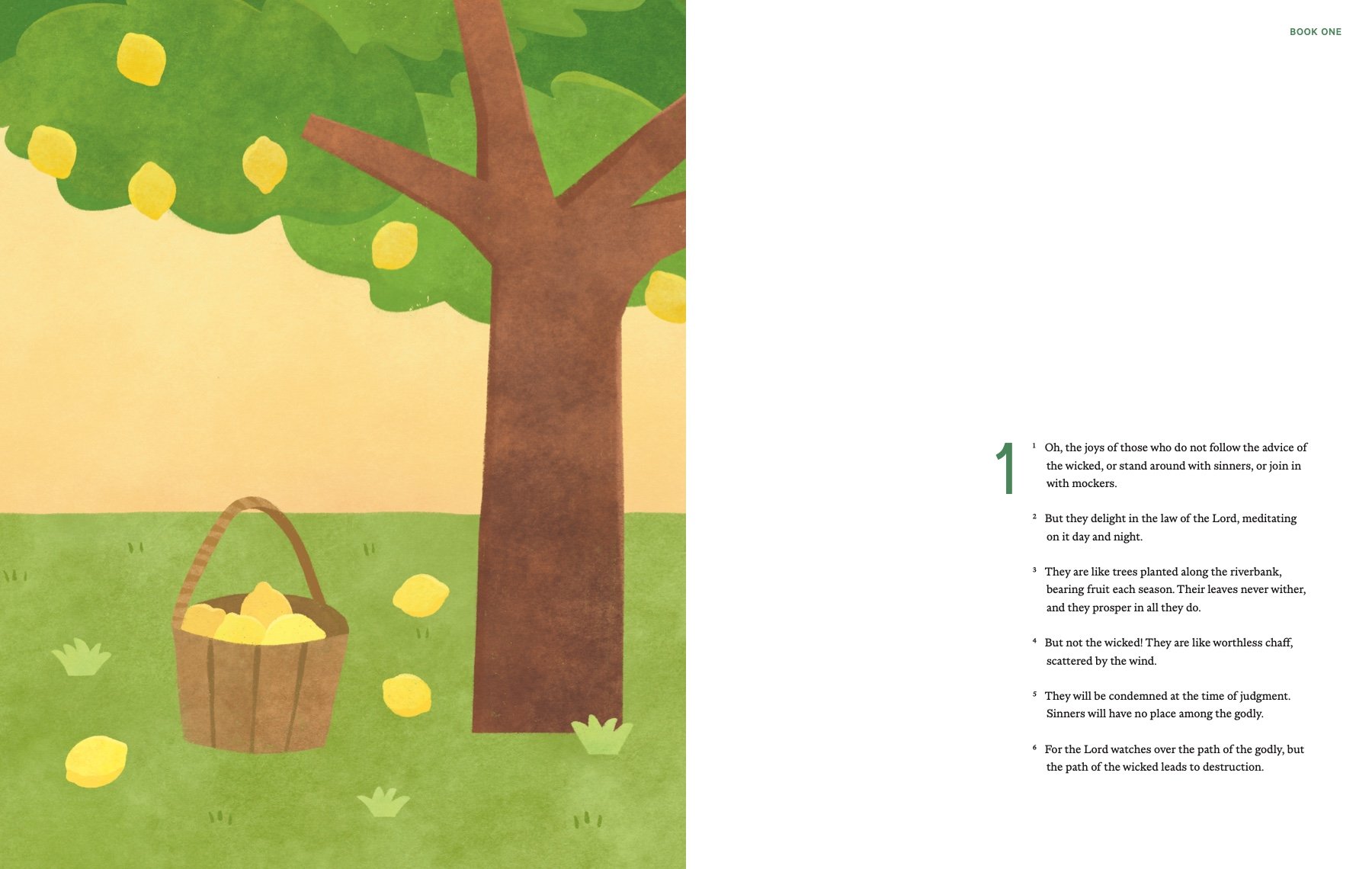 Psalms Illustrated: Interior spread, Psalm 1