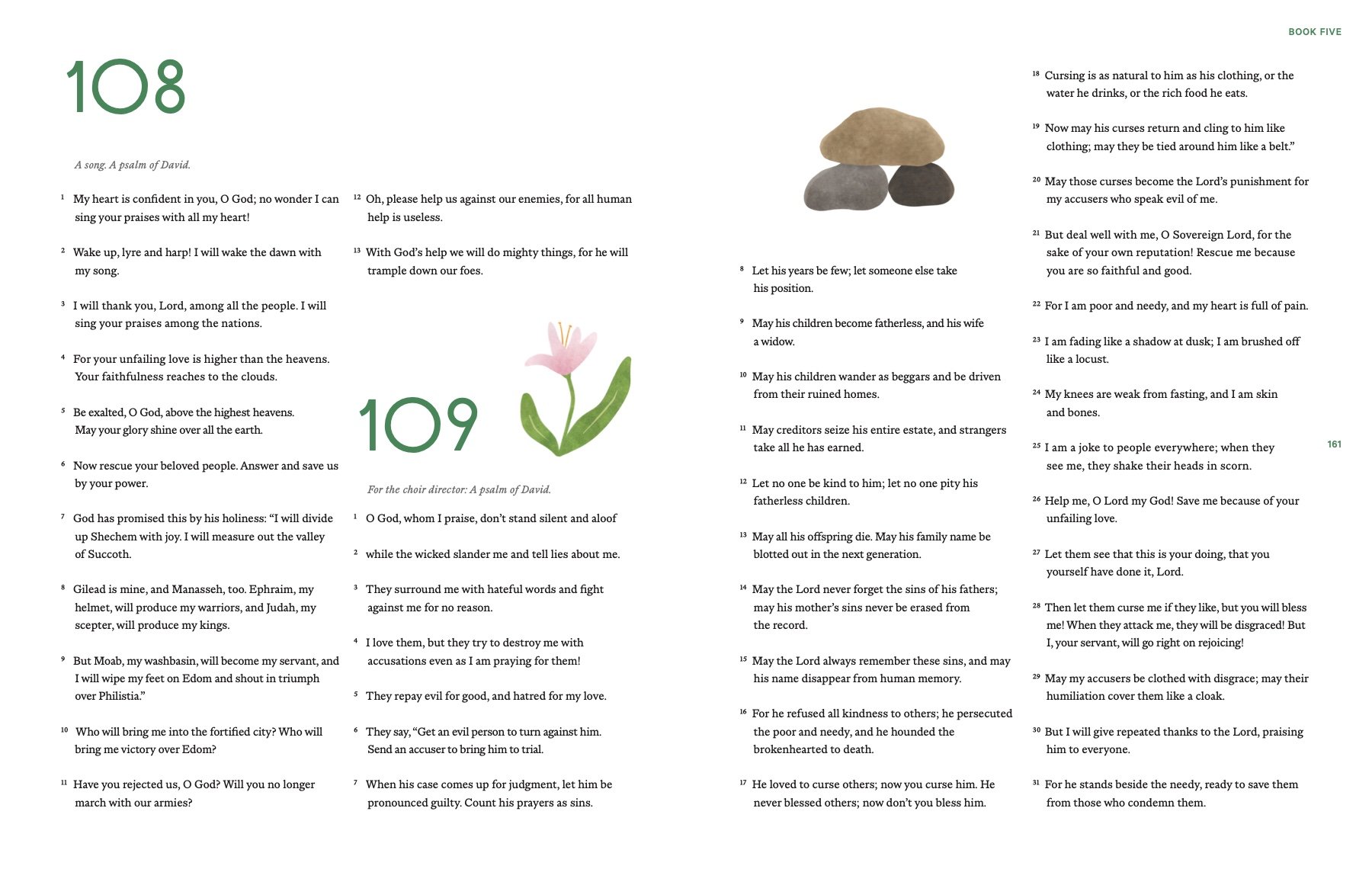 Psalms Illustrated: Interior spread, Psalms 108 and 109