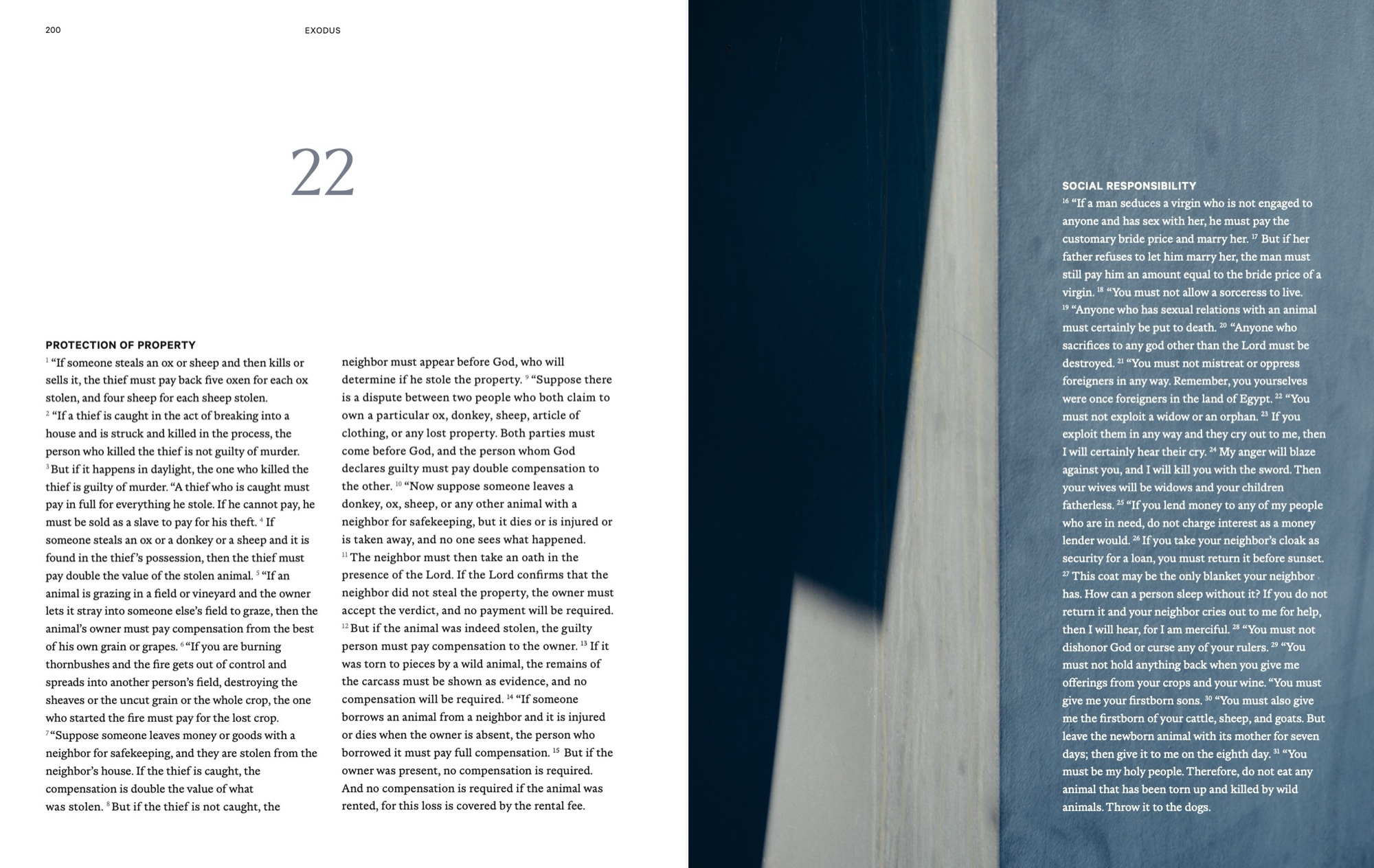 The Beginning: Interior spread, Exodus 22, pages 200-201