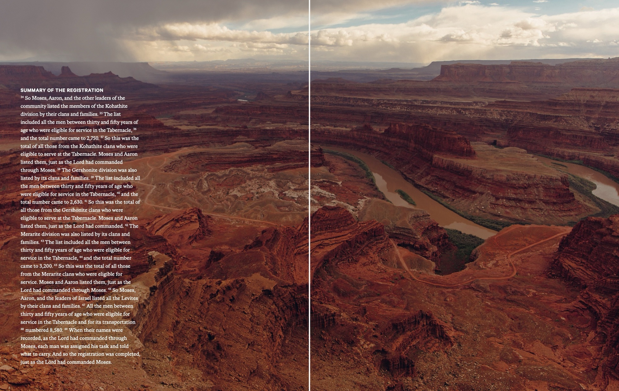 The Beginning: Interior spread, Numbers 4, photograph across the gutter