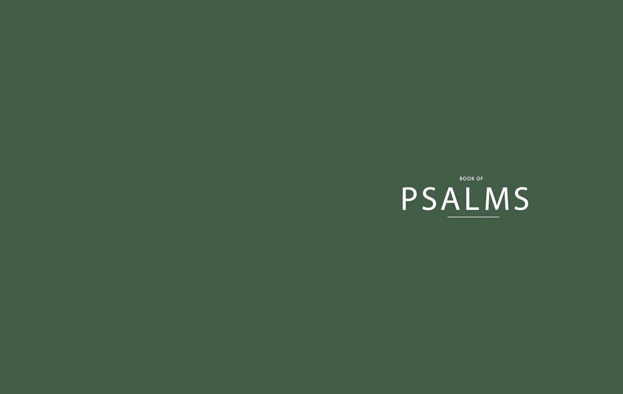 Wisdom Pairing, Deluxe: Interior spread, Book of Psalms title page, pages 4-5