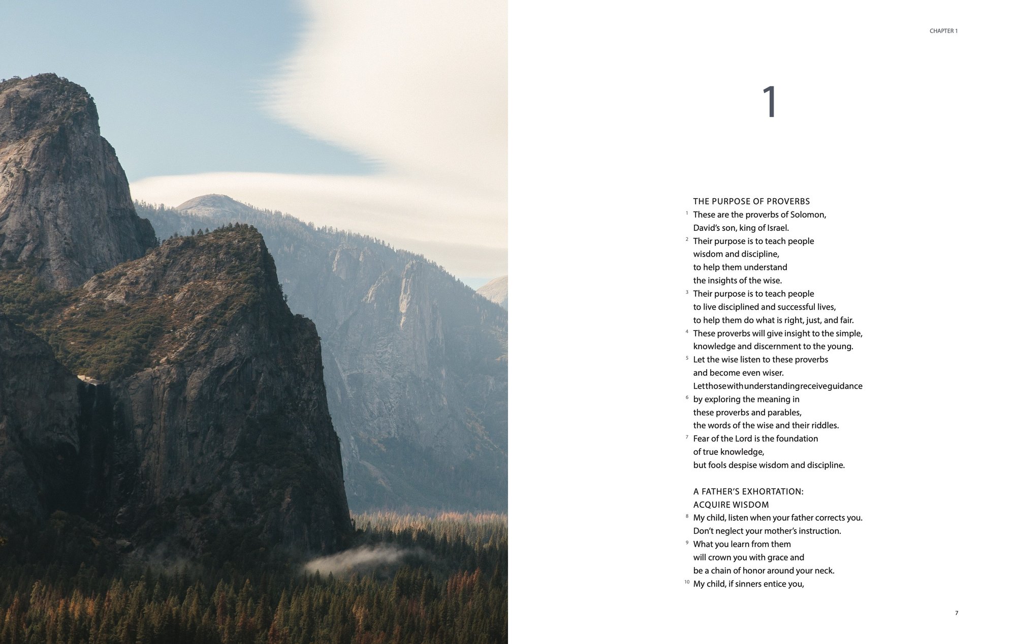 Wisdom Pairing, Deluxe: Interior spread, Proverbs 1 opener, pages 6-7